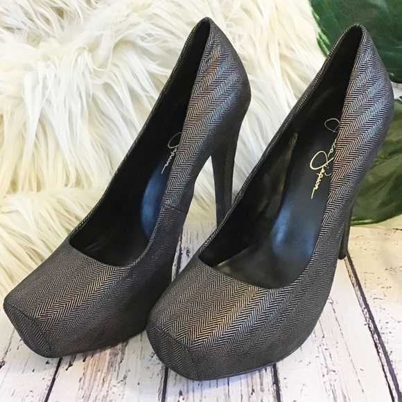 Jessica Simpson Shoes - Jessica Simpson herringbone snub nose platform 9b